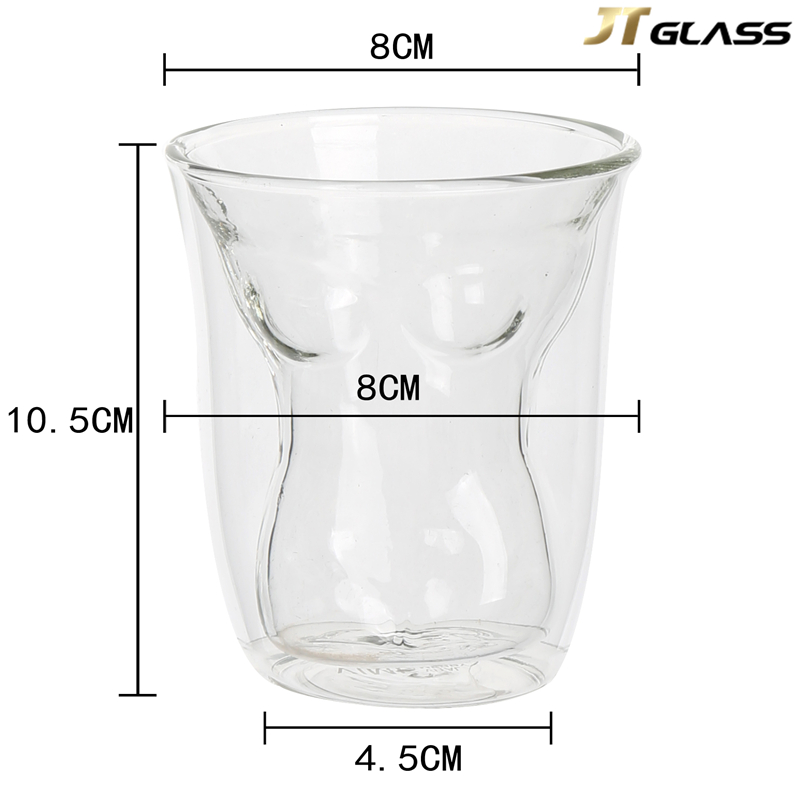 Hot sale unique design double wall glass cup coffee mug 