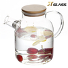 Heat Resistant Borosilicate Glass teapot Water Pitcher/Carafe/Jug with fiflter and Bamboo Lid 