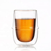 Hand blown wholesale glass cheap red wine glass double glass transparent cup