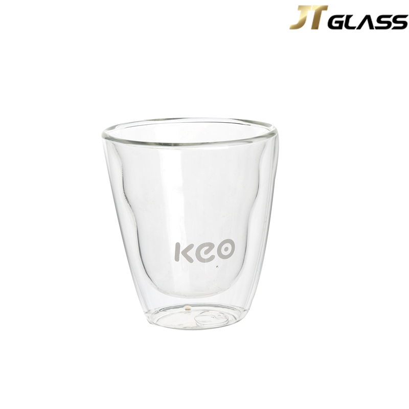 Popular Customized Logo Double Wall Glass Espresso Coffee Cups 