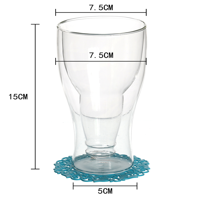  Borosilicate Durable Transparent Double Wall Beer Cup Glass Steins Mug