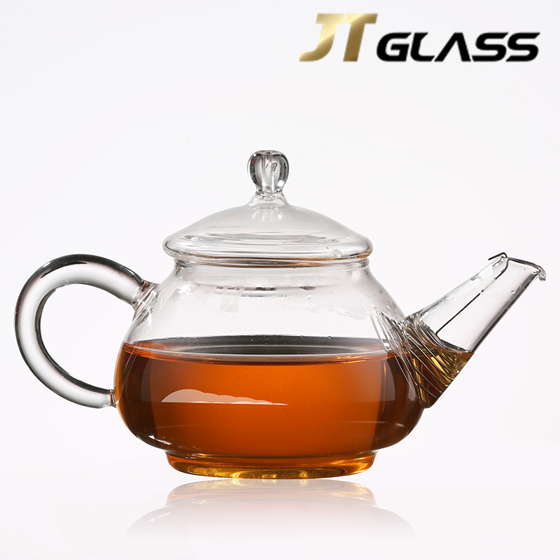Eco-friendly transparent heat resistant glass teapot with infuser 