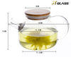 Top sale glass tea pot with bamboo lid and handle manufacture 