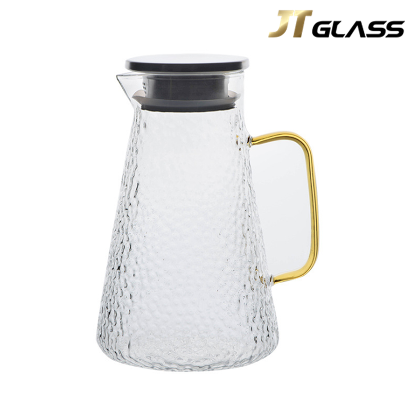 Borosilicate Glass Carafe Jug Set Glass Bedside Water Carafe With stainless steel cover