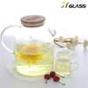 Heat Resistant Borosilicate Glass teapot Water Pitcher/Carafe/Jug with fiflter and Bamboo Lid 