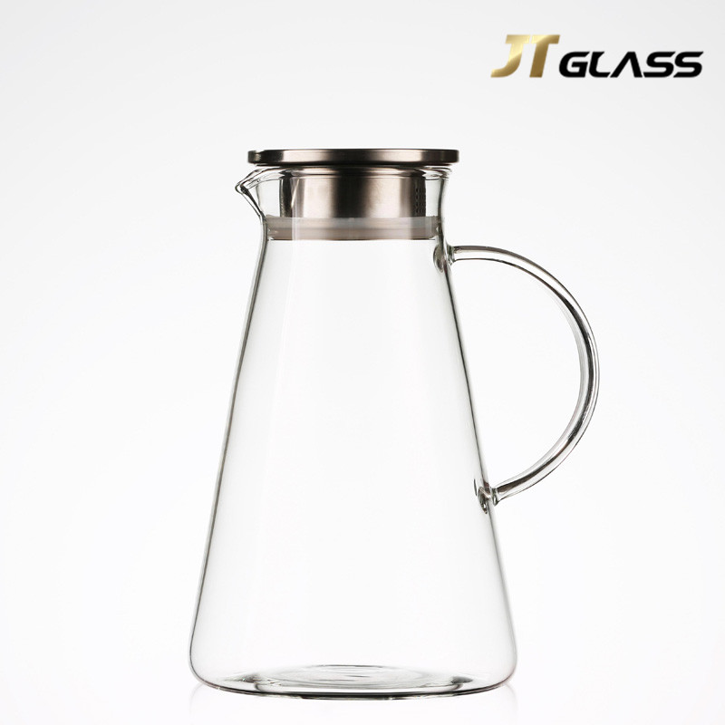 Top Selling 1.8L Heat Resistant High Borosilicate Water Glass Jug Glass Teapot with Lid 