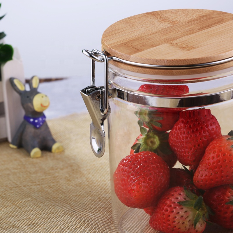 High Quality Round Borosilicate Heat Resistant Glas Storage Jar with Bamboo Lid
