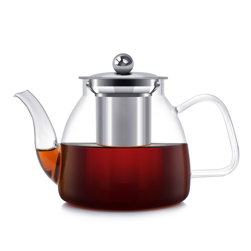 Heat-resistant Borosilicate Glass Teapot With Stainless Steel Filter