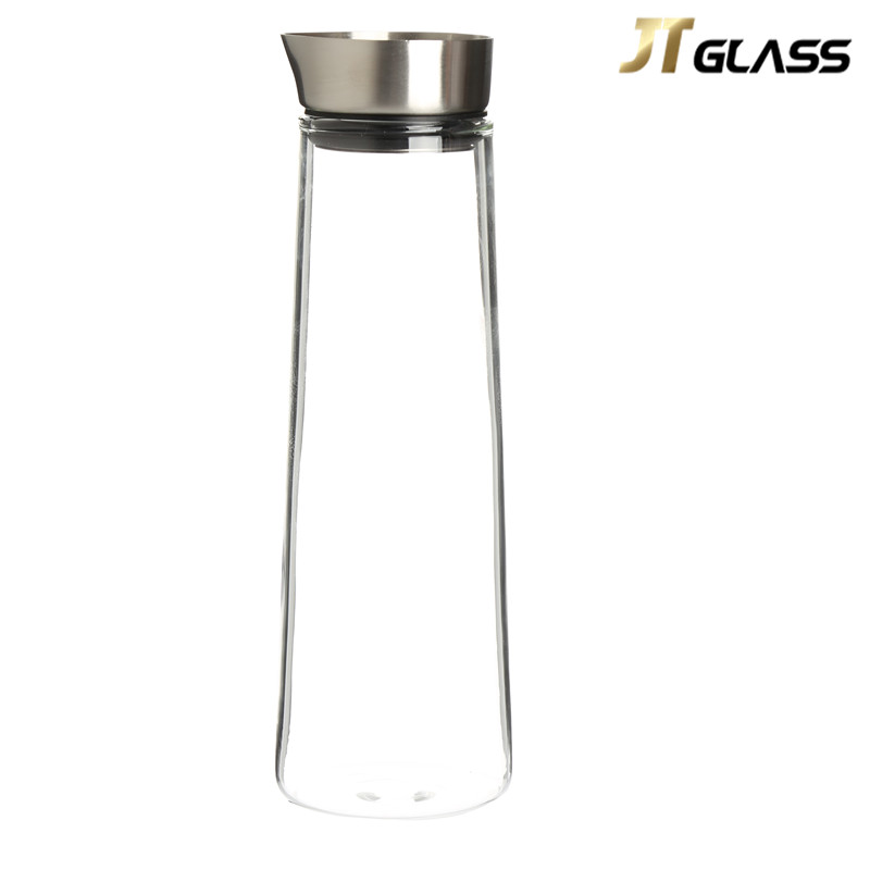  High Borosilicate Clear Glass Water Jug/ Pitcher With Stainless Steel Cover
