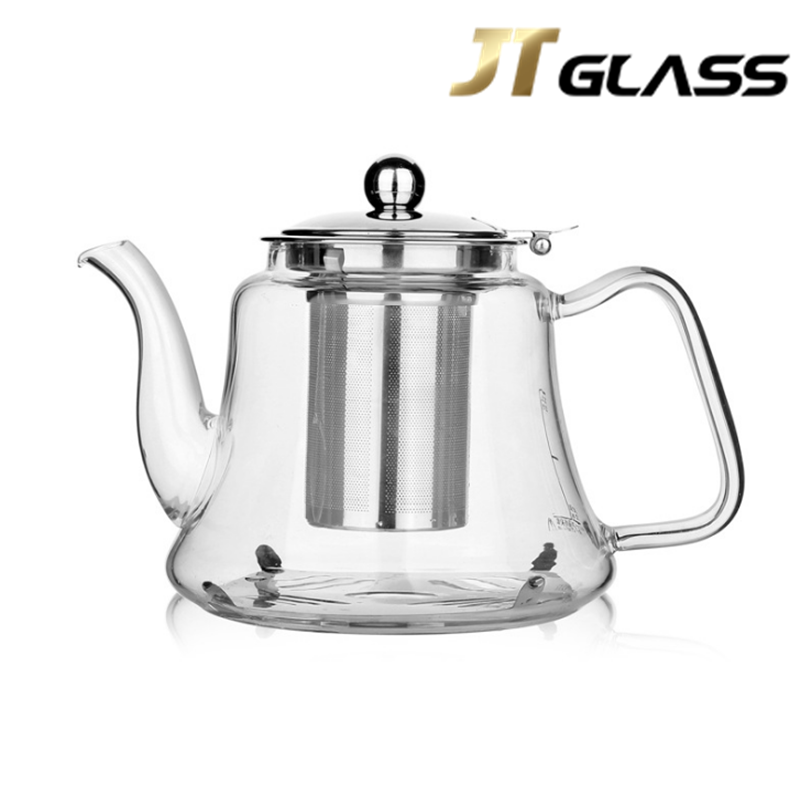 Glass Flower Teapot Stainless Steel Base Can Be Heated in The Induction Cooker Glass Pot 