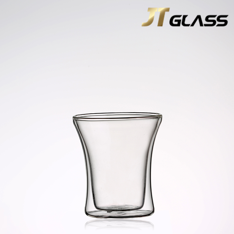 China wholesale Custom heat resistant double layer borosilicate glass cup 