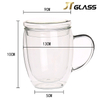 Factory Directly Sell Double Wall Cups with Handle for Hot Water 