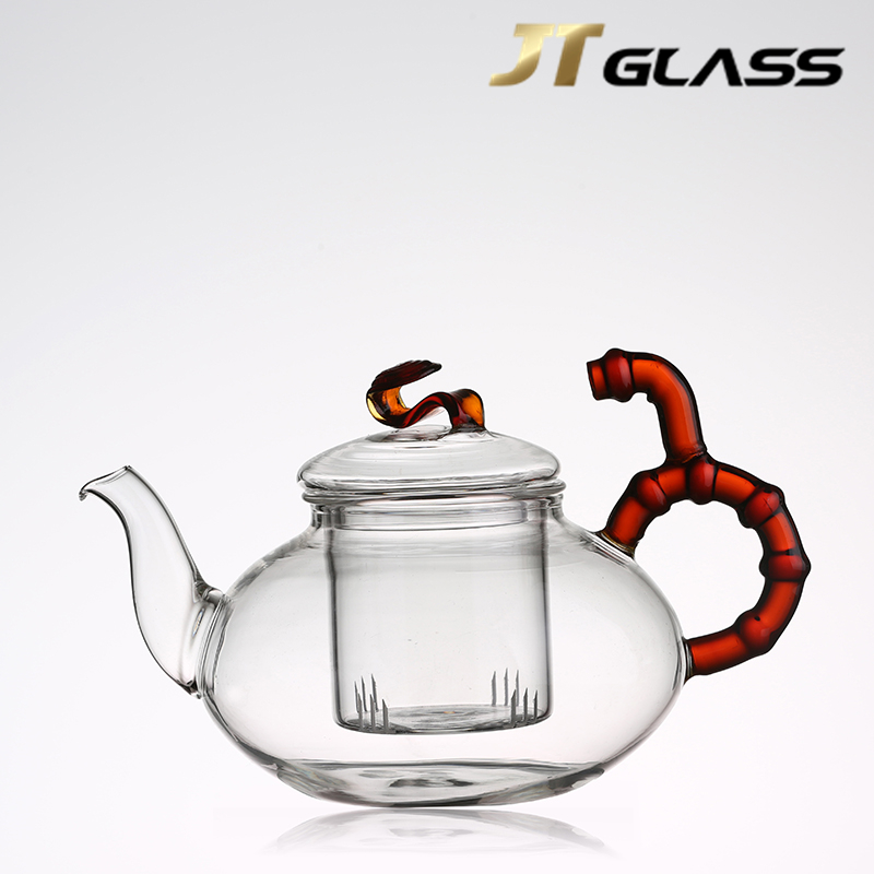 Hot Selling 600ml Small Pyrex Glass Teapot with Strainer Flower Pot Tea Pot with Infuser 