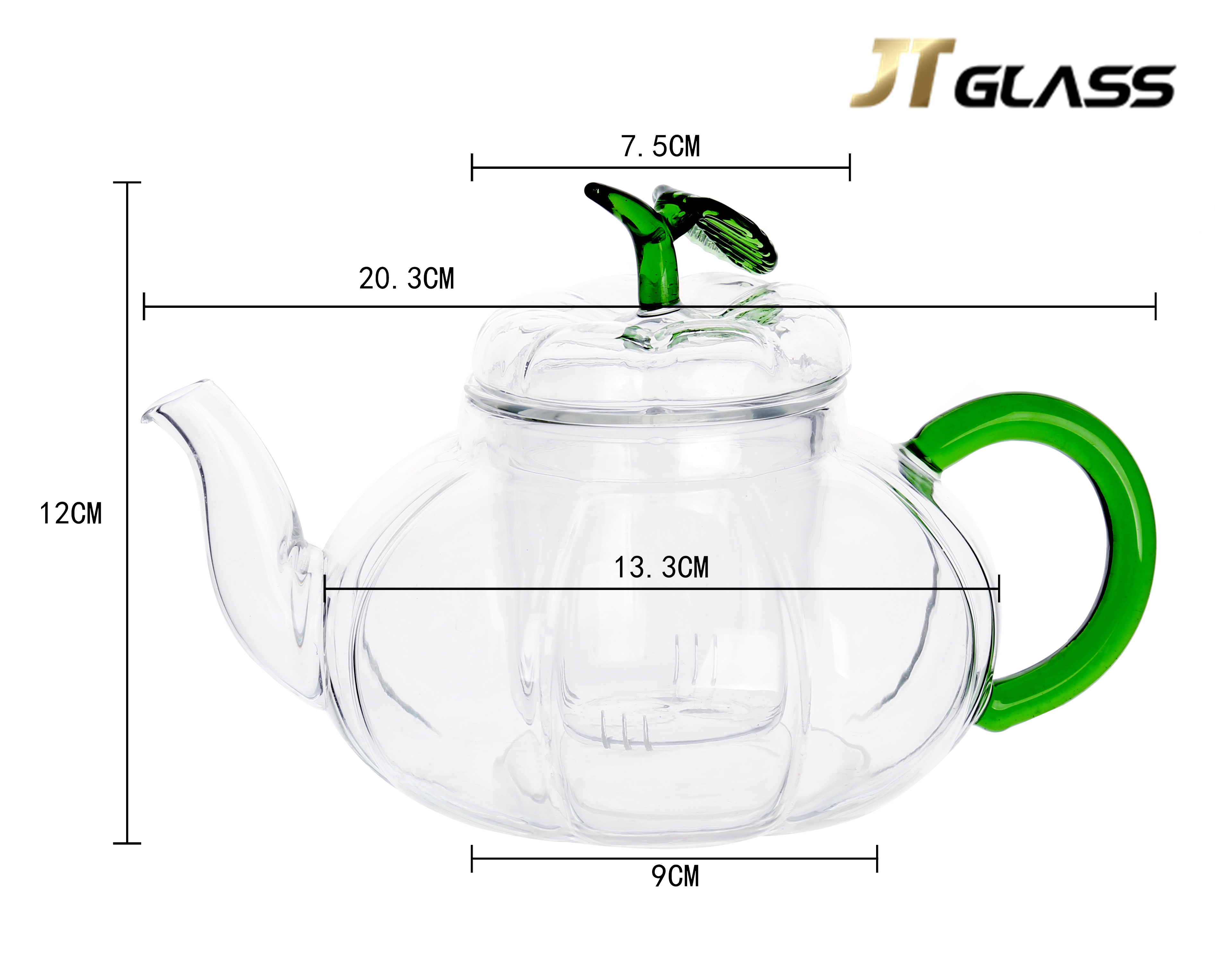 Christmas Gifts for Tea Lover Clear Glass Pumpkin Heat Resistant Teapots 