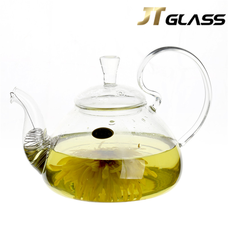 Handmade high transparent heat resistant borosilicate glass teapot with tea set