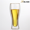 Borosilicate Handmade glass double walled upside down bottle beer glass cup