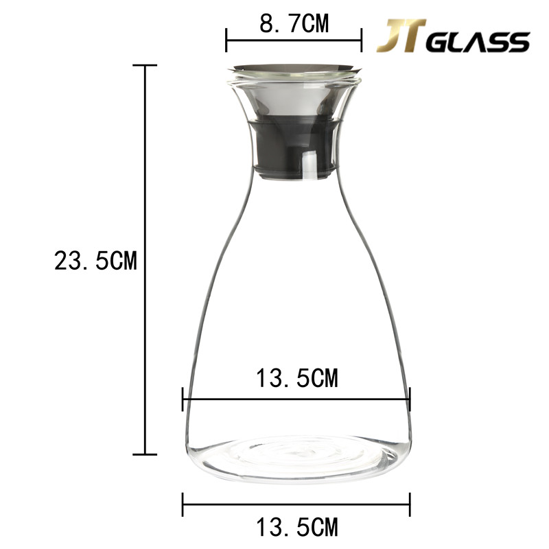 Quality Durable Heat Resistant Glass Ice Water Jug with Stainless Steel Filter Glass Pitcher 