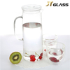 wholesale custom borosilicate glass cold water pitcher with glass lid