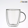 Double-Wall Insulated Glass Espresso Mugs with handle