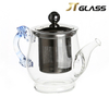 Transparent 350ml glass tea set Small teapot stainless steel filtered fruit teapot High borosilicate heat-resistant glass pot 
