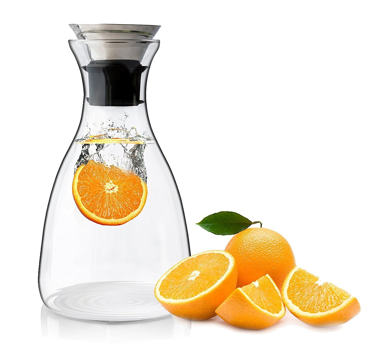 Glass Pitcher Set Borosilicate Glass Jug Plus Two Glasses With SIlicone Sleeves