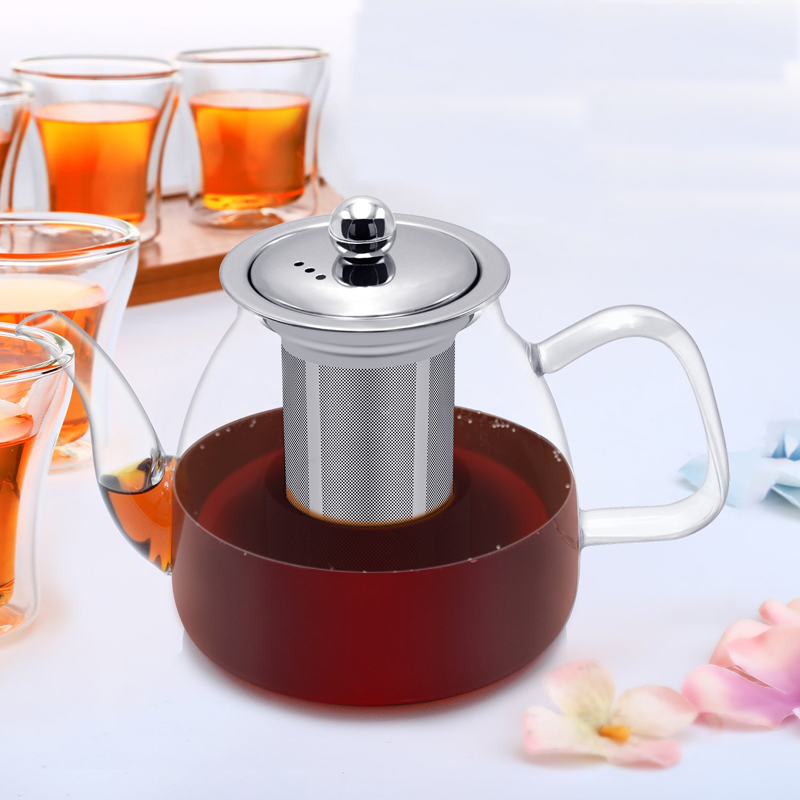 Heat-resistant Borosilicate Glass Teapot With Stainless Steel Filter