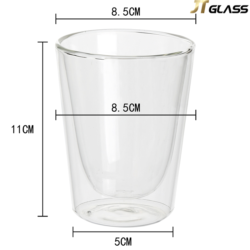 Stocked Customizable Eco-Friendly Coffee Glass Cup Double Wall 