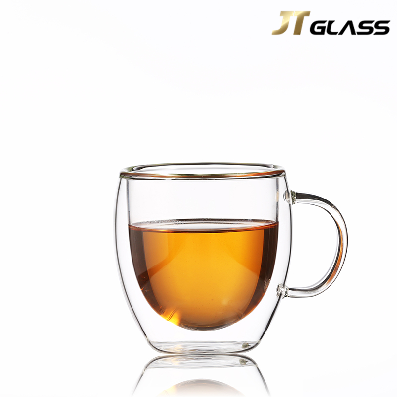 Wholesale 400ml High Borosilicate Heat Resistant Double Wall Glass Cup Coffee Mug for Home