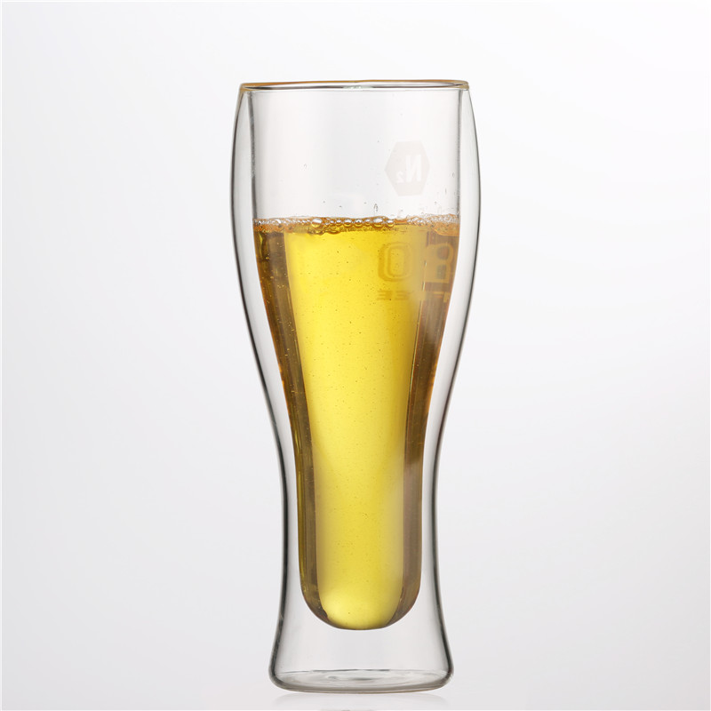 Customize design tin shaped beer glass cups can shape glass mug for drinking beer wheat beer glass
