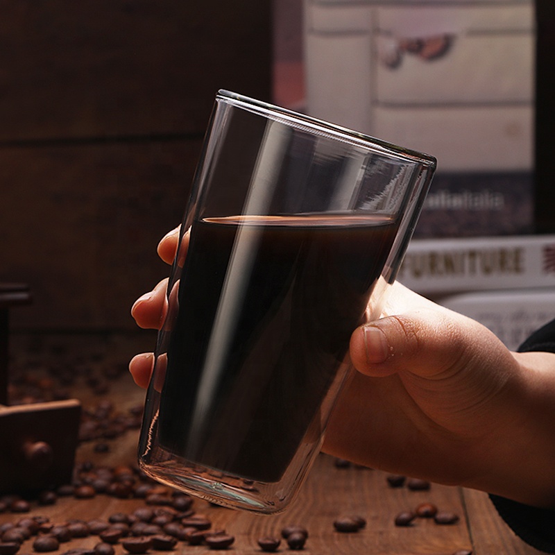 Popular Customized Logo Double Wall Glass Espresso Coffee Cups