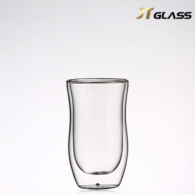 New Handmade Clear Borosilicate Double Wall Glass Water Cups Wholesales for Drinking Juice 