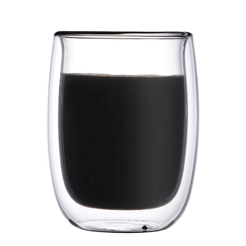 Clear Coffee Mug Double Insulated Cup Glass Insulated Cup with Handle